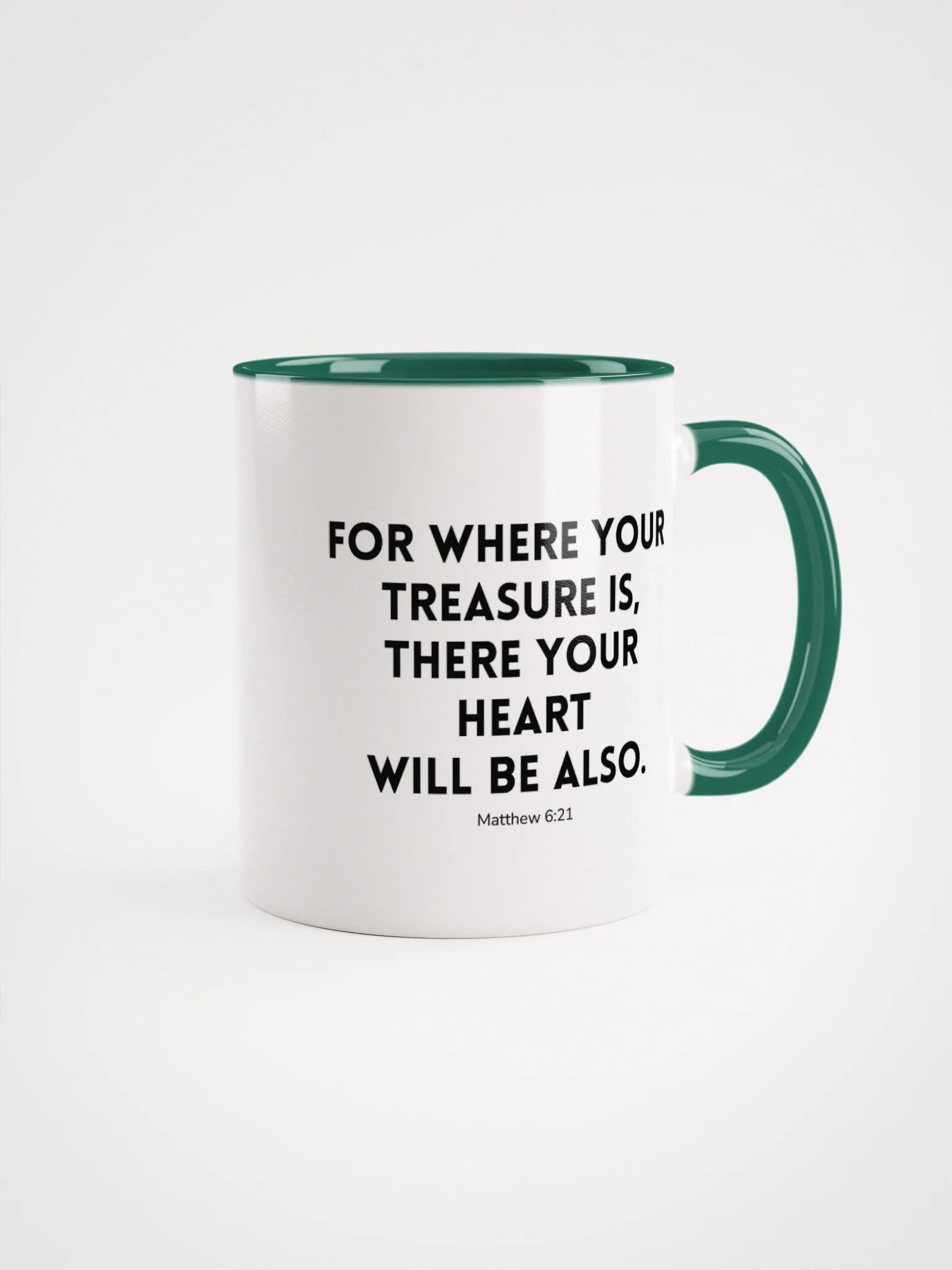 Where Your Treasure Is There Your Heart Will Be Also Matthew 6:21 Two-Tone Mug 11/15oz product image (1)