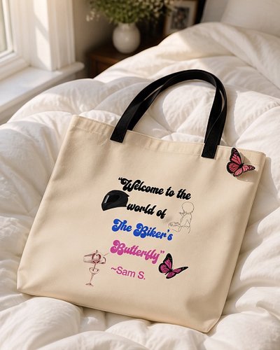 Ready to dive into Sam S’s ‘The Biker’s Butterfly’? Grab this cute tote and take the story with you everywhere! Shop now.
#Th...