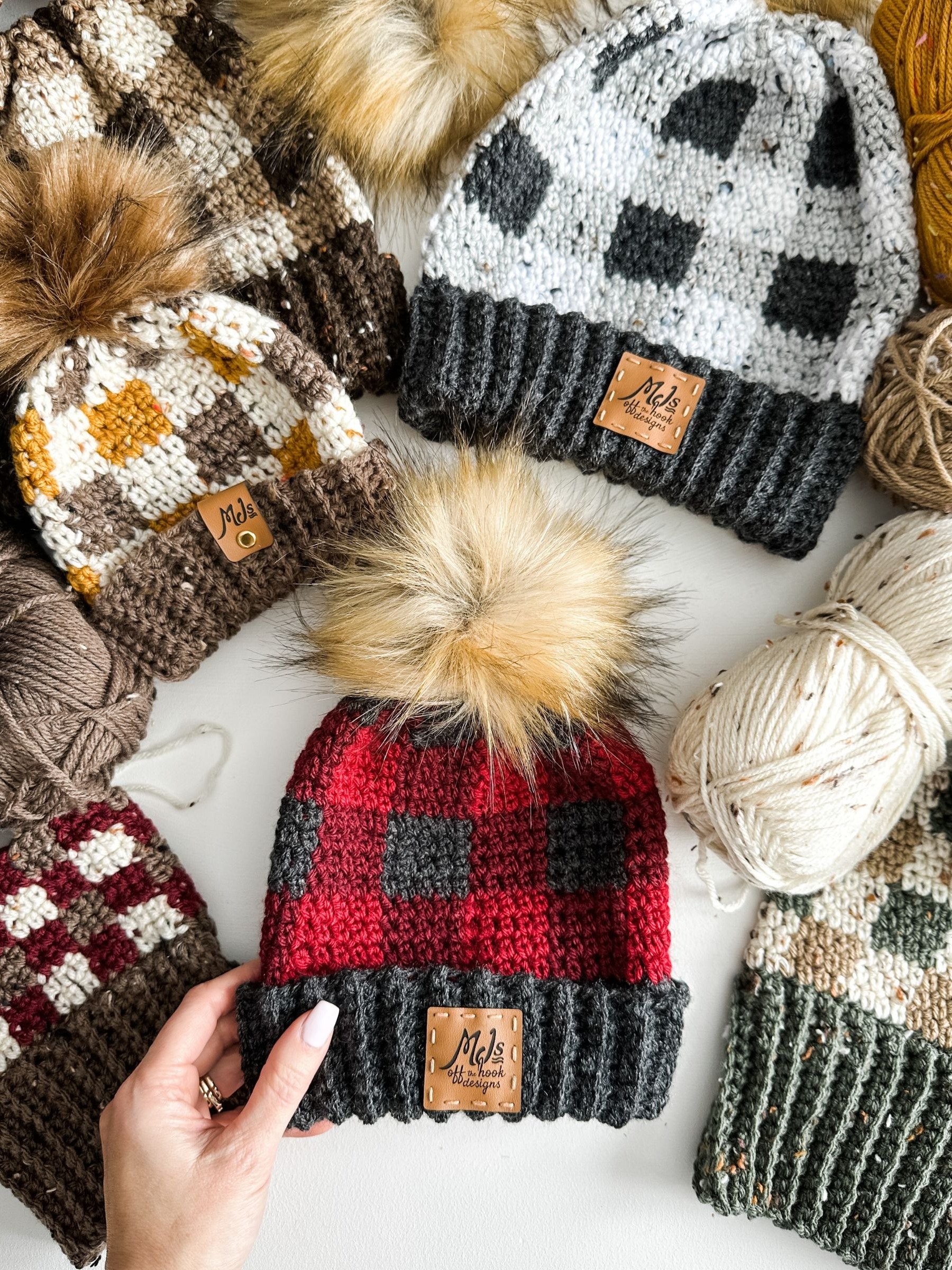 Rustic Buffalo Plaid Hat Crochet Pattern product image (3)