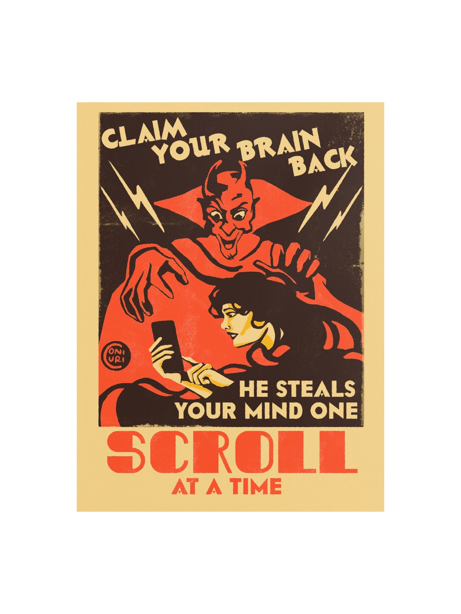 Claim Your Brain Back Retro Poster product image (2)