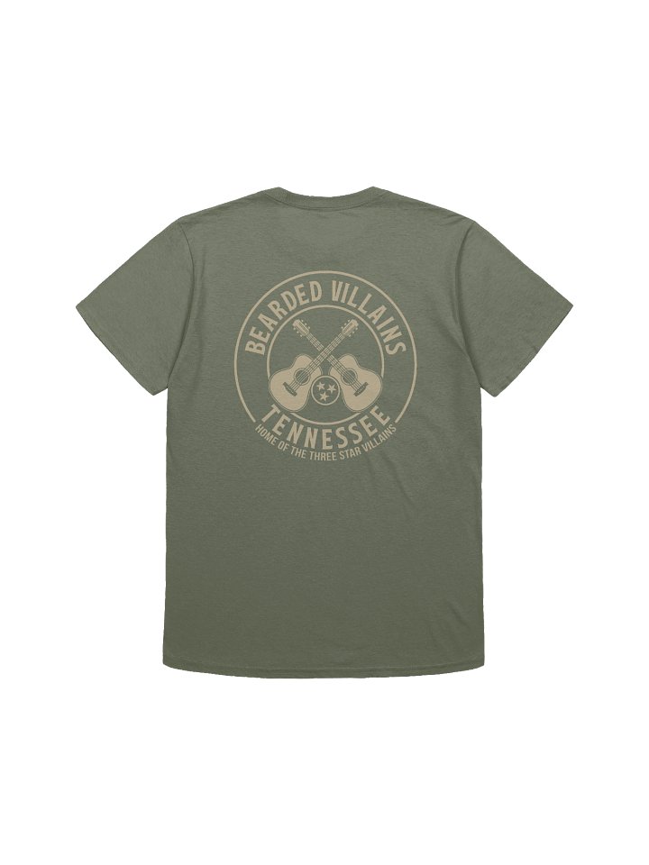 TSV Bearded Villains Tennessee “Tactical Grit” T-Shirt | Desert Tan Logo on Olive or Combat Black | Rugged Brotherhood Strength & Everyday Utility product image (4)
