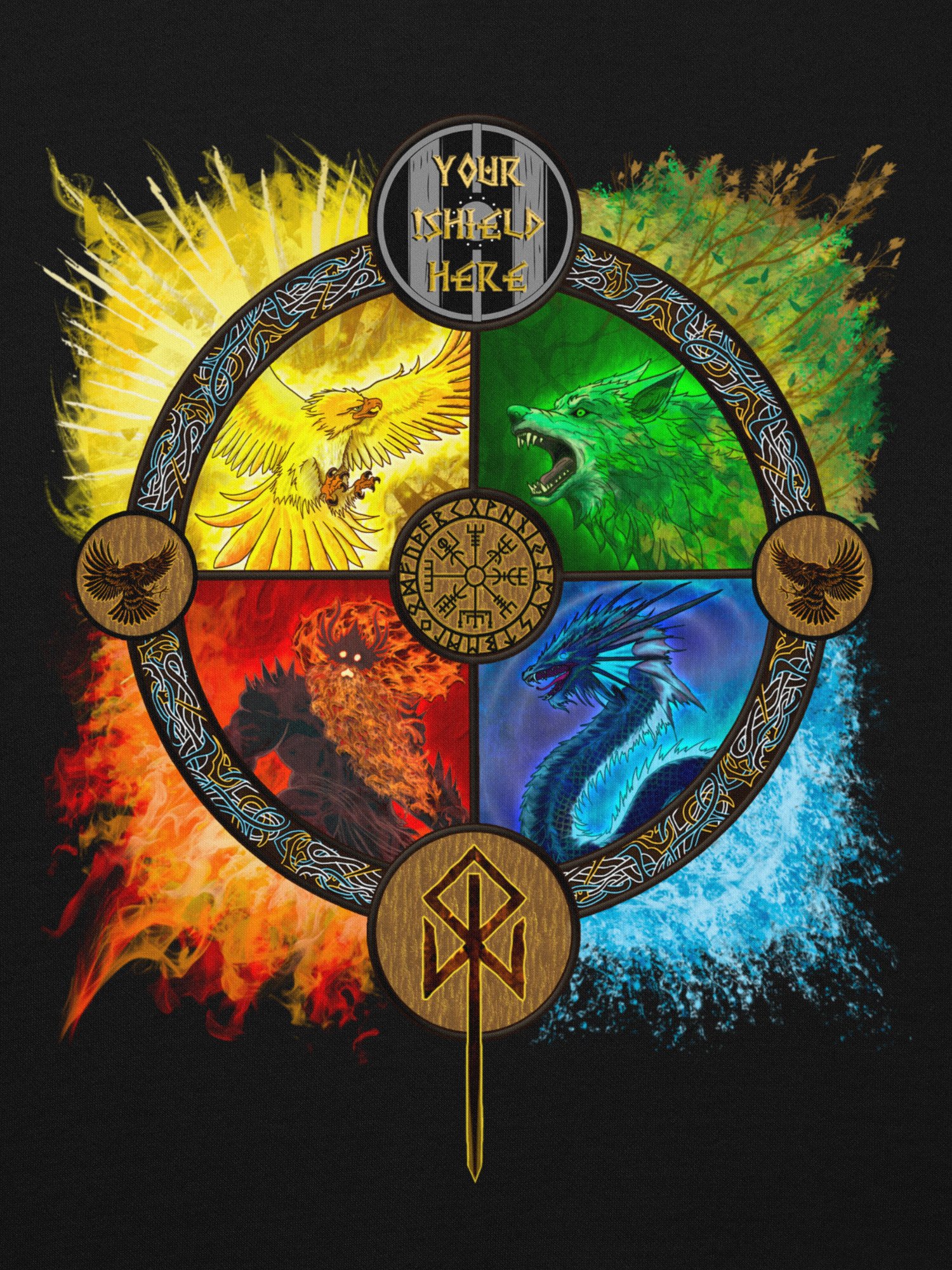 'BATTLE OF MIDGARD' SHIELD HOODIE by MIMIDOTB product image (4)