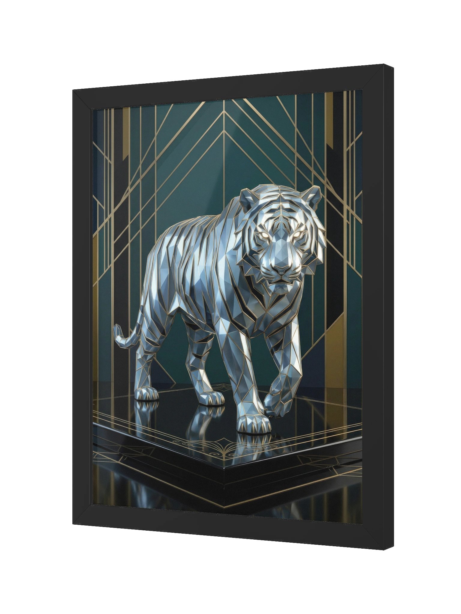 Geometric Tiger Framed Poster - Neo-Deco Wall Art product image (2)