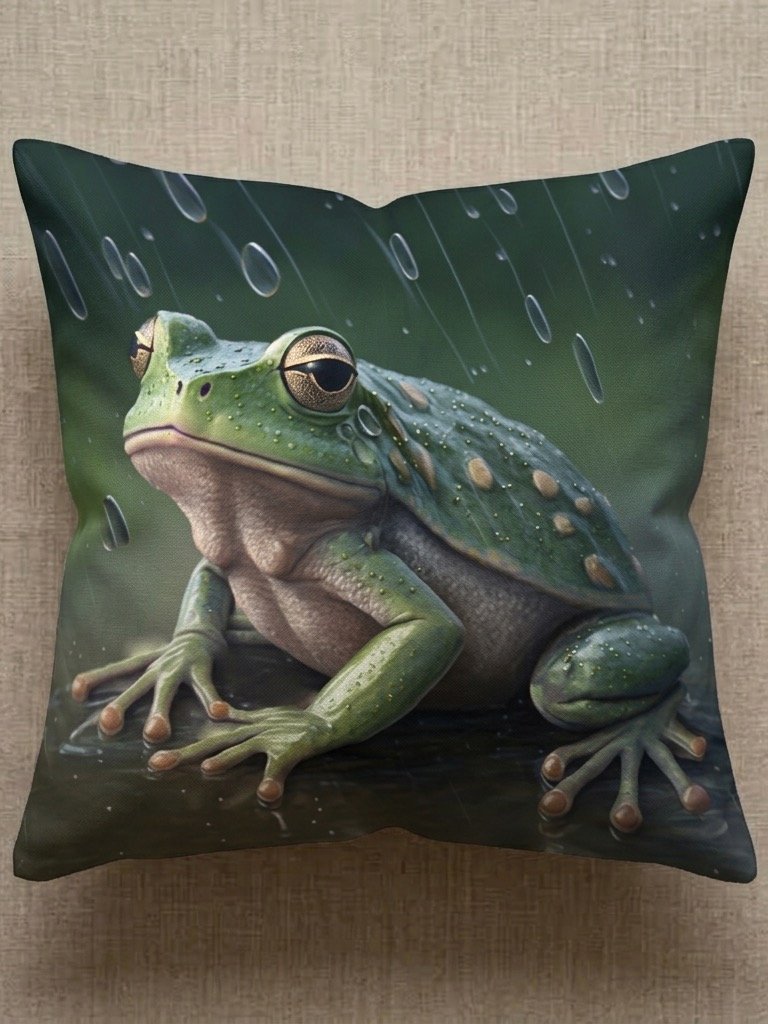 Rainy Day Frog & Mushroom Pillow product image (3)