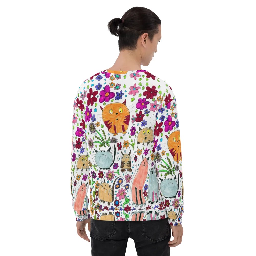 Abstract Floral Doodle Art Cats Unisex Sweatshirt product image (12)