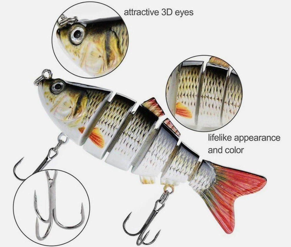 5-Piece Multi-Jointed Bionic Swimbait Set - 6-Segment Lifelike Crucian Carp Lure Kit product image (4)