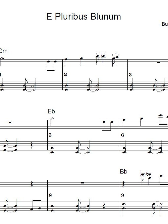 E Pluribus Blunum - Blues piano - Piano sheet music product image (1)
