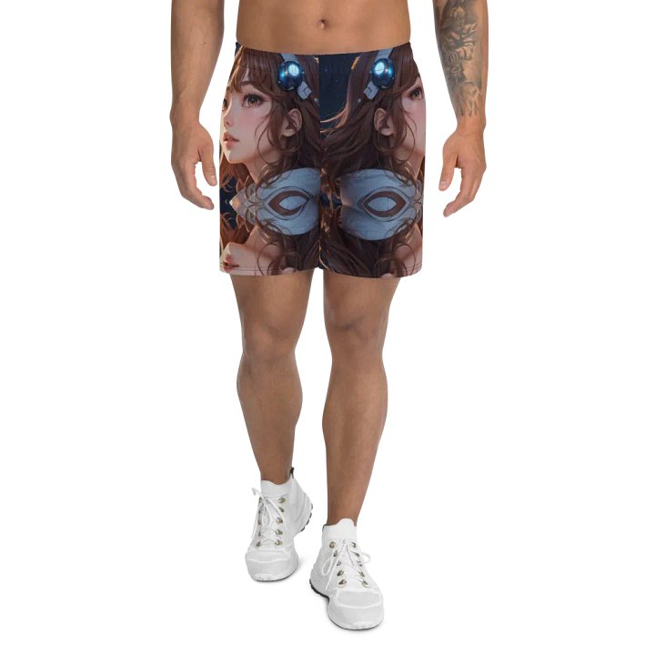 556-Anime Shorts-All-Over Print Athletic Shorts, Sublicolor 304-Polyester, Spandex-Spring Break-Galactic Dreams: A Bright Journey product image (1)