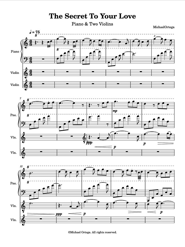 The Secret To Your Love (Piano & Violin Scores) product image (2)