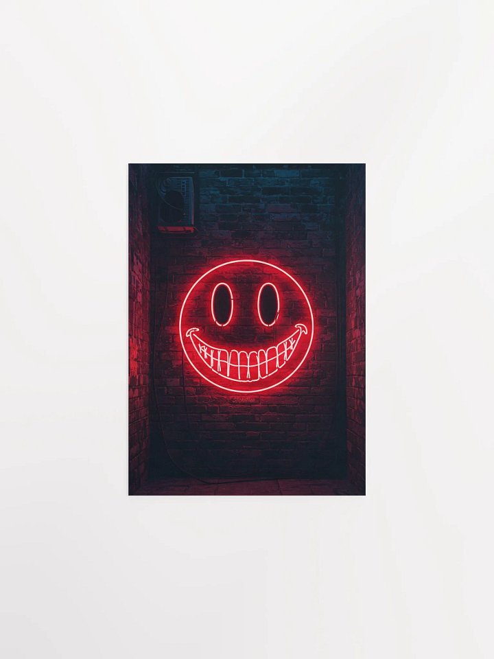 Red Neon Smiley Face Poster product image (5)