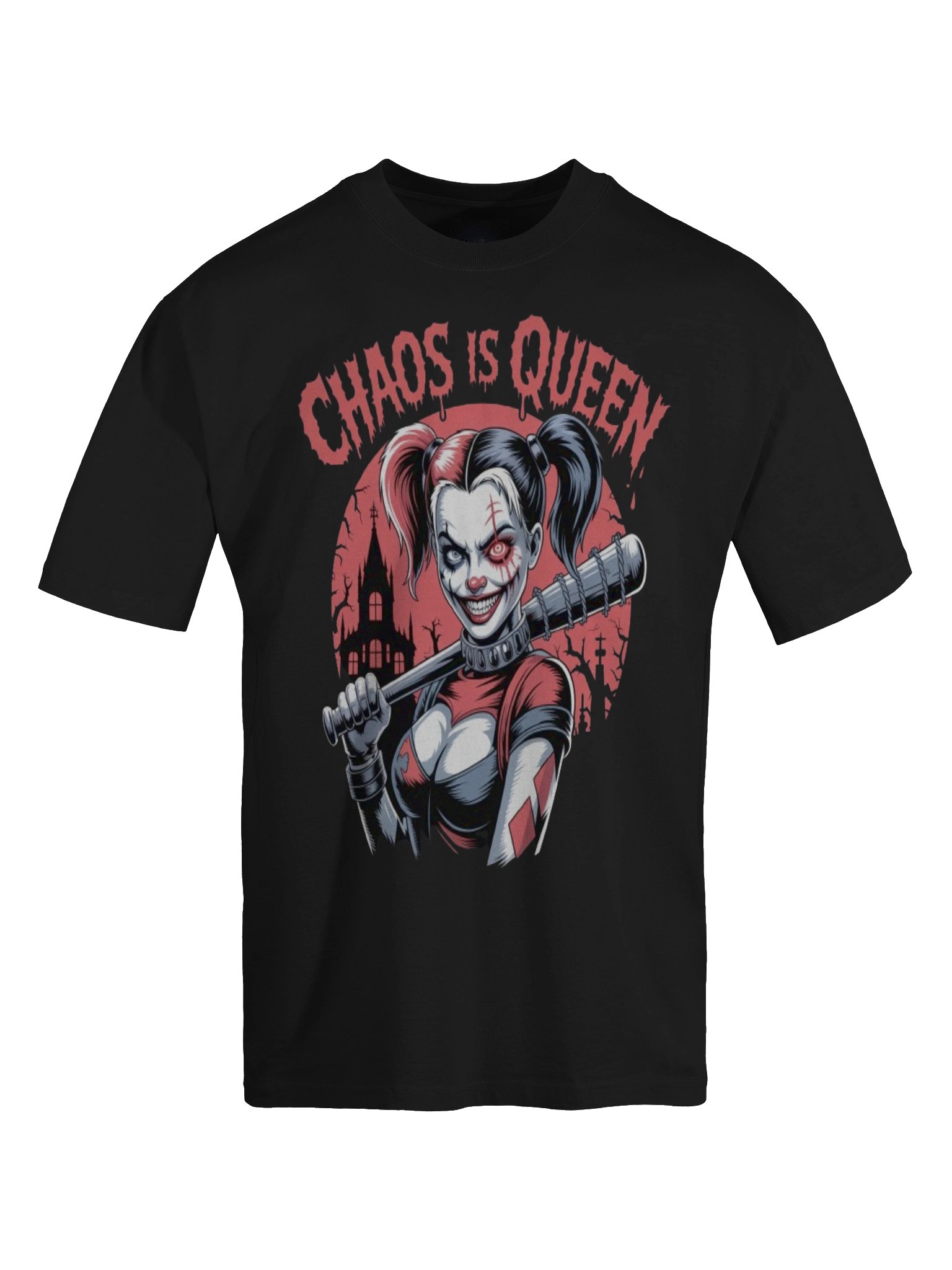 Harley Quinn 'Chaos is Queen' Oversized Faded T-Shirt product image (1)