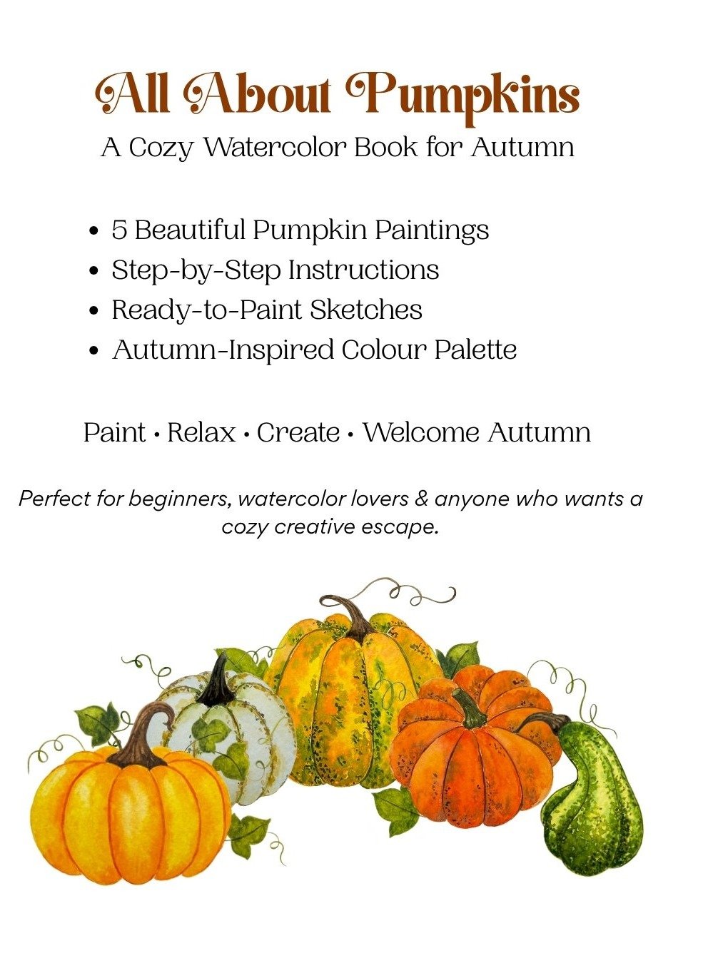All About Pumpkins: An Autumn Collection of Watercolor Pumpkins - eBook product image (4)