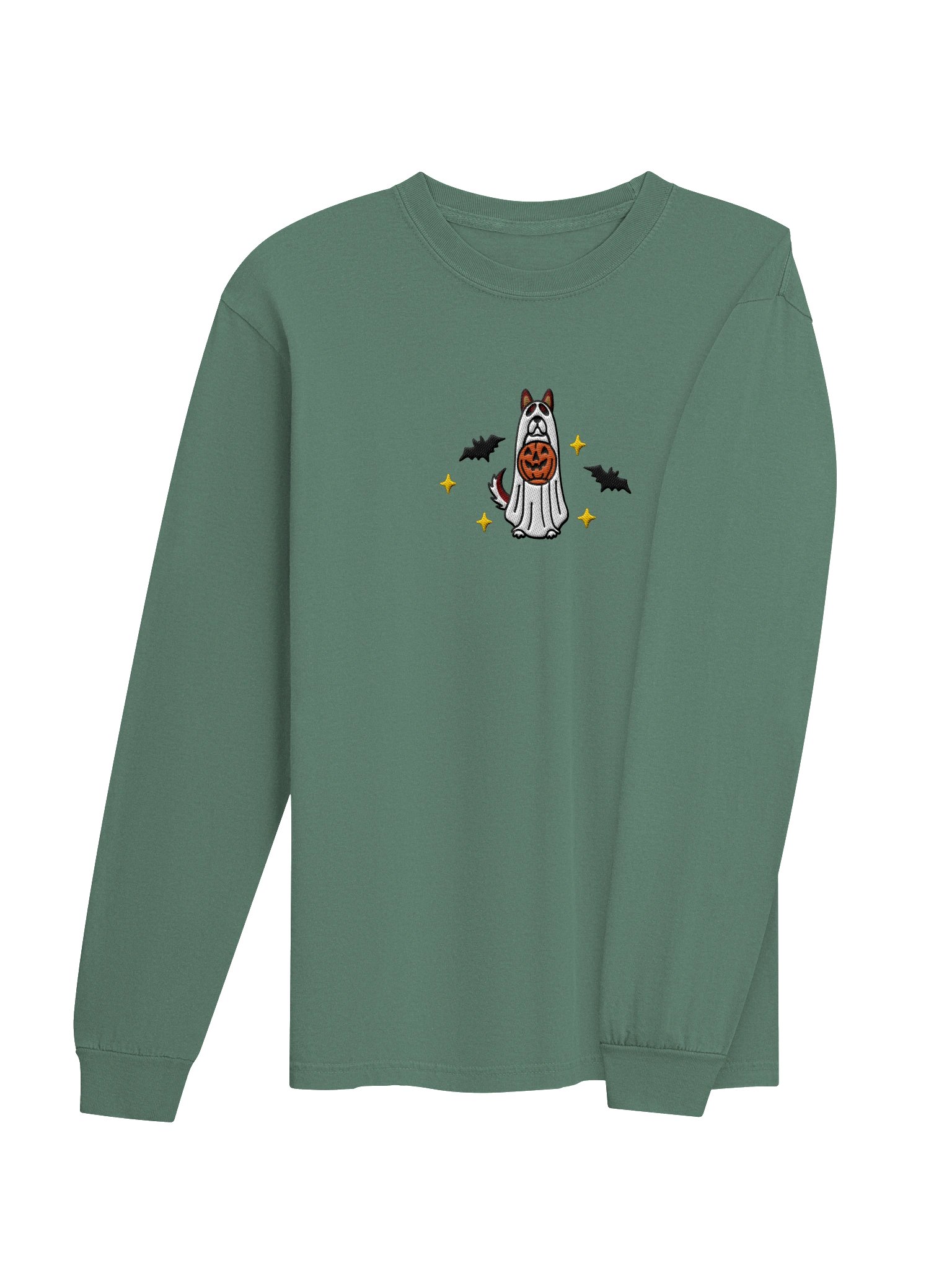 Halloween Siberian Husky(Red & White) Embroidered Long-Sleeve T-Shirt product image (28)