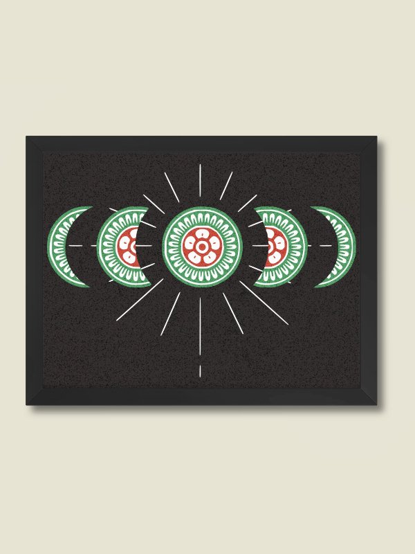 Mahjong 1 of Dots Moon Phases Board Game Room Poster - FRAMED product image (1)