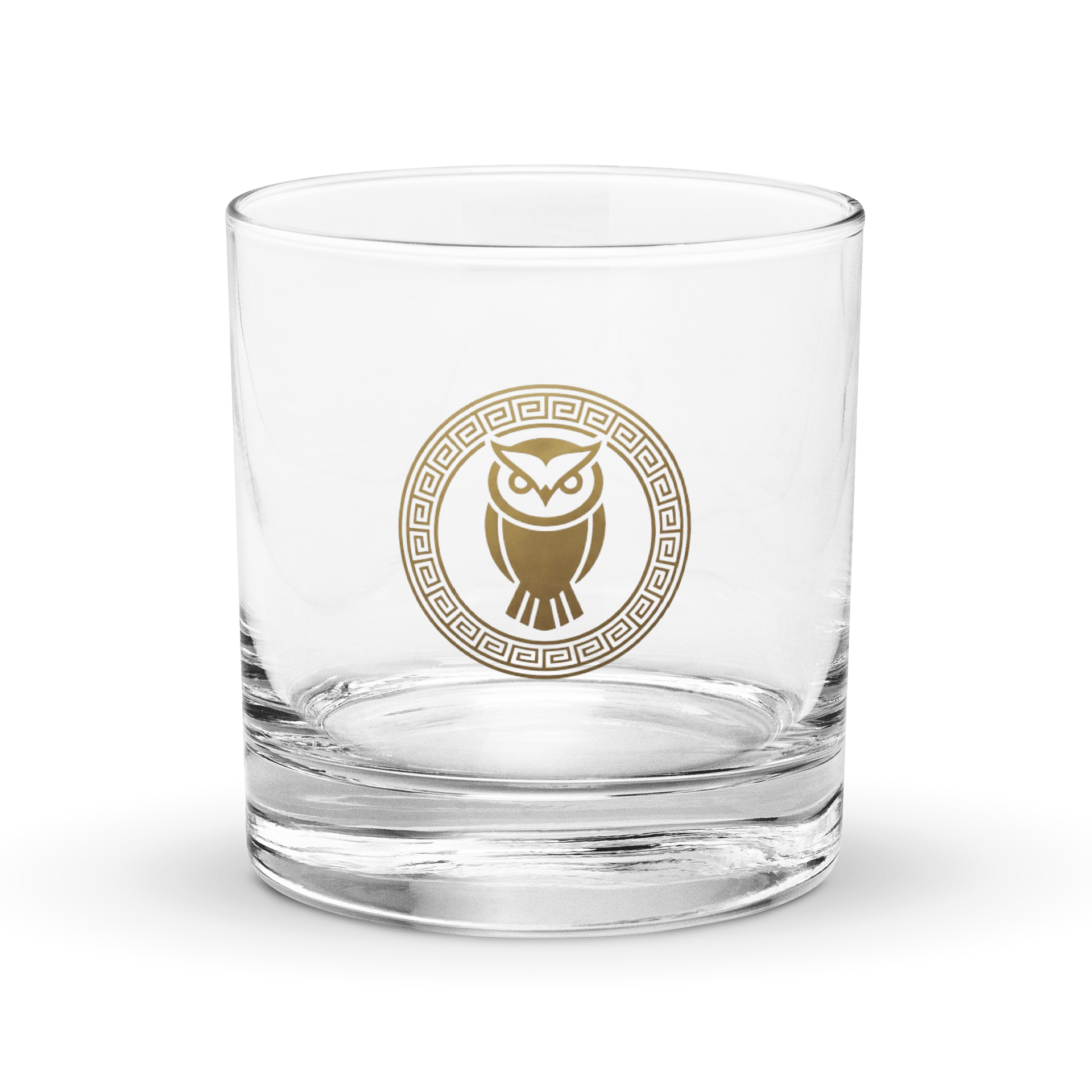 Athena Owl Greek Mythology Rock Glass (Gold Emblem) product image (4)