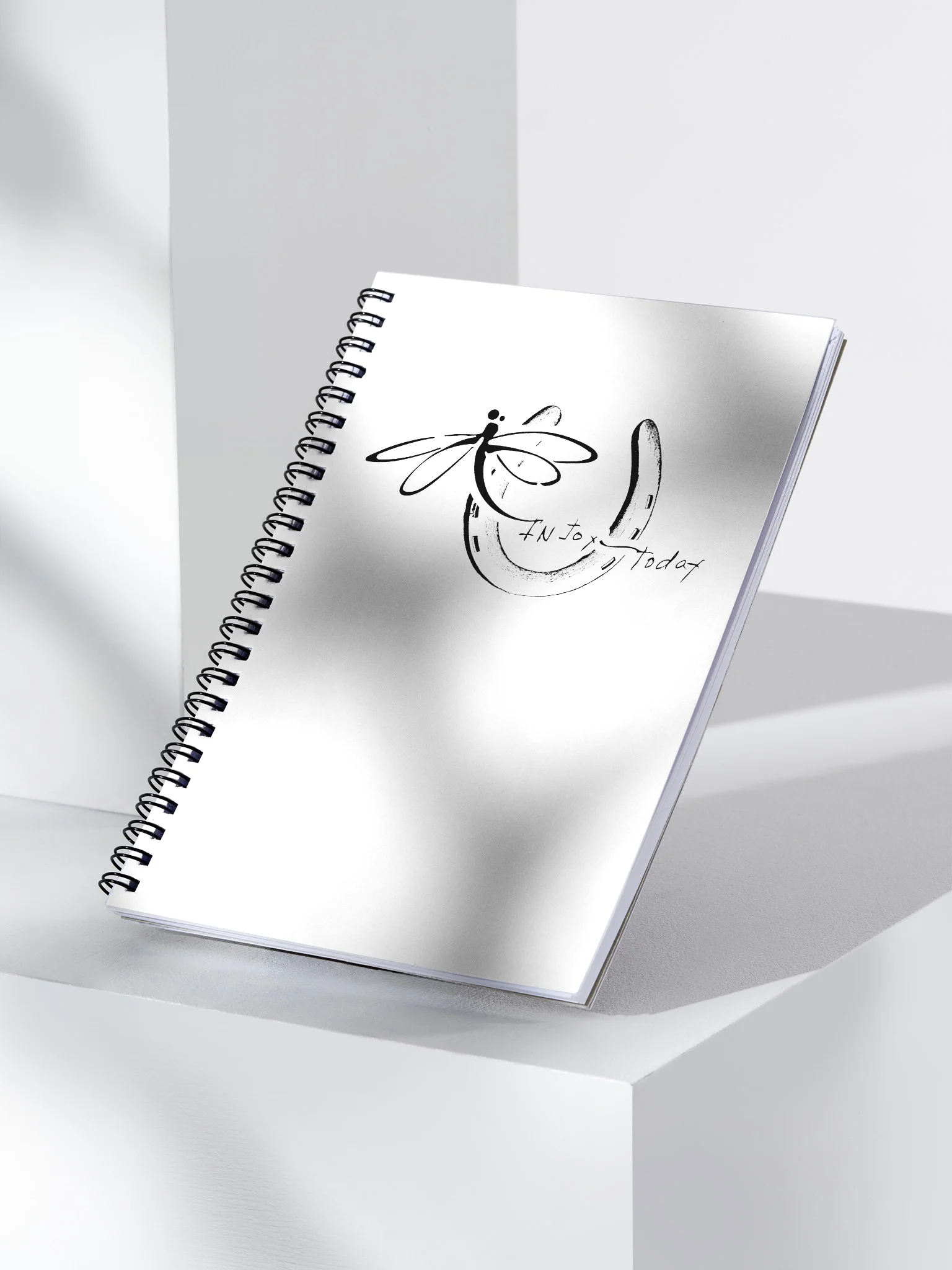 InJoy Today Dotted Spiral Notebook (Dragonfly + Horseshoe Logo, Soft-Touch Cover) product image (2)