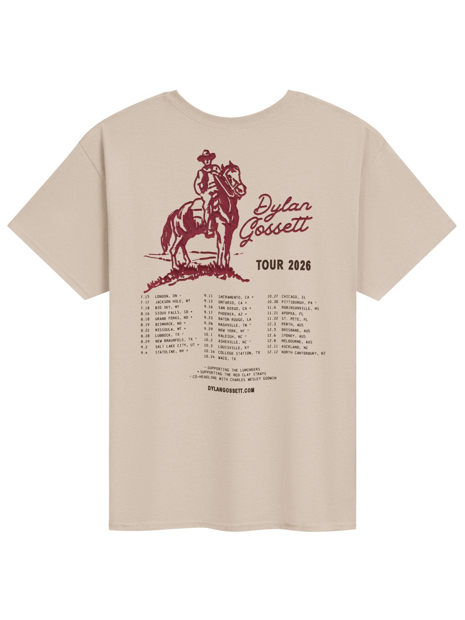 Dylan Gossett Tour 2026 Merch Tshirt product image (2)