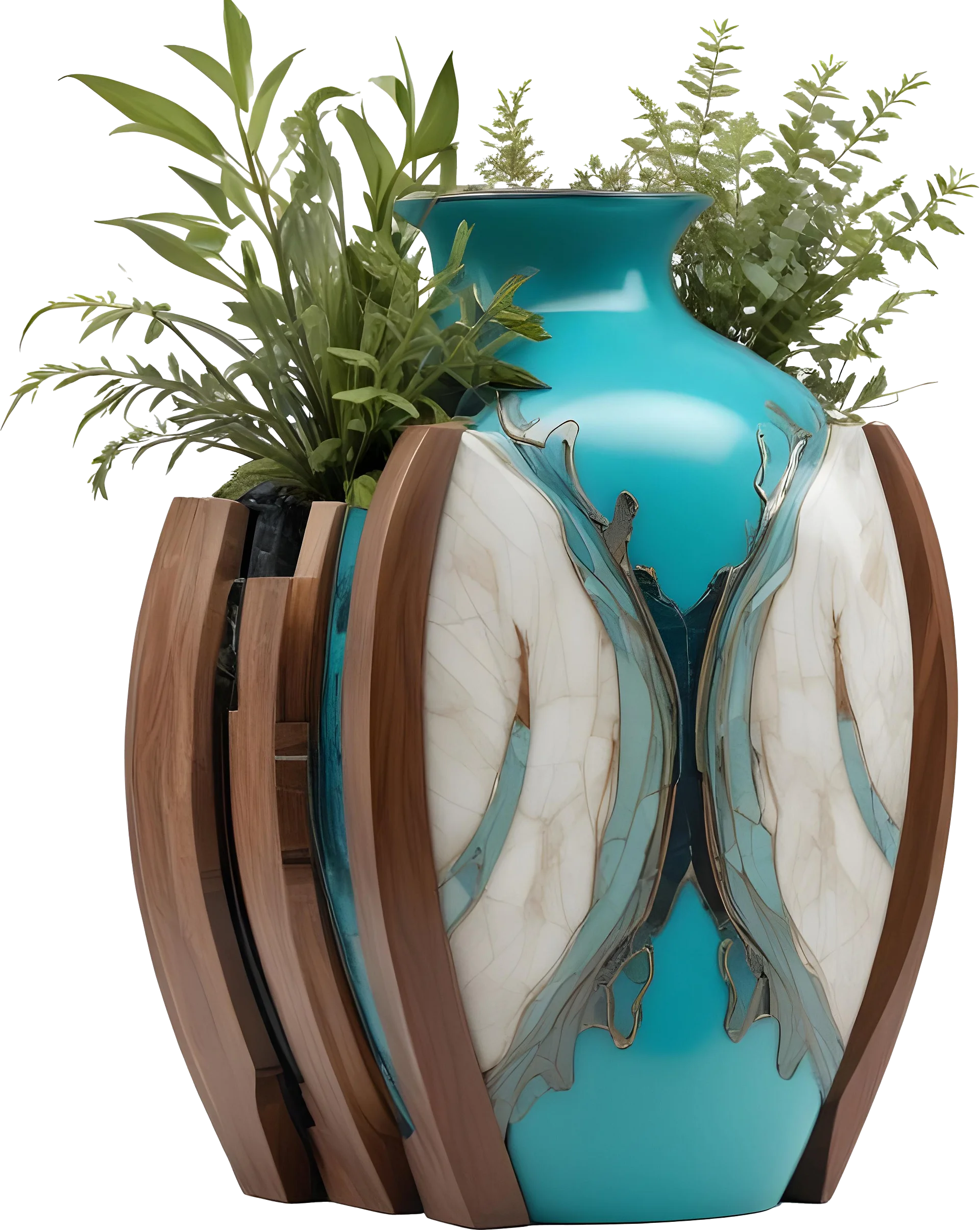 Collection song of the waves Art Deco Vase, PNG product image (1)
