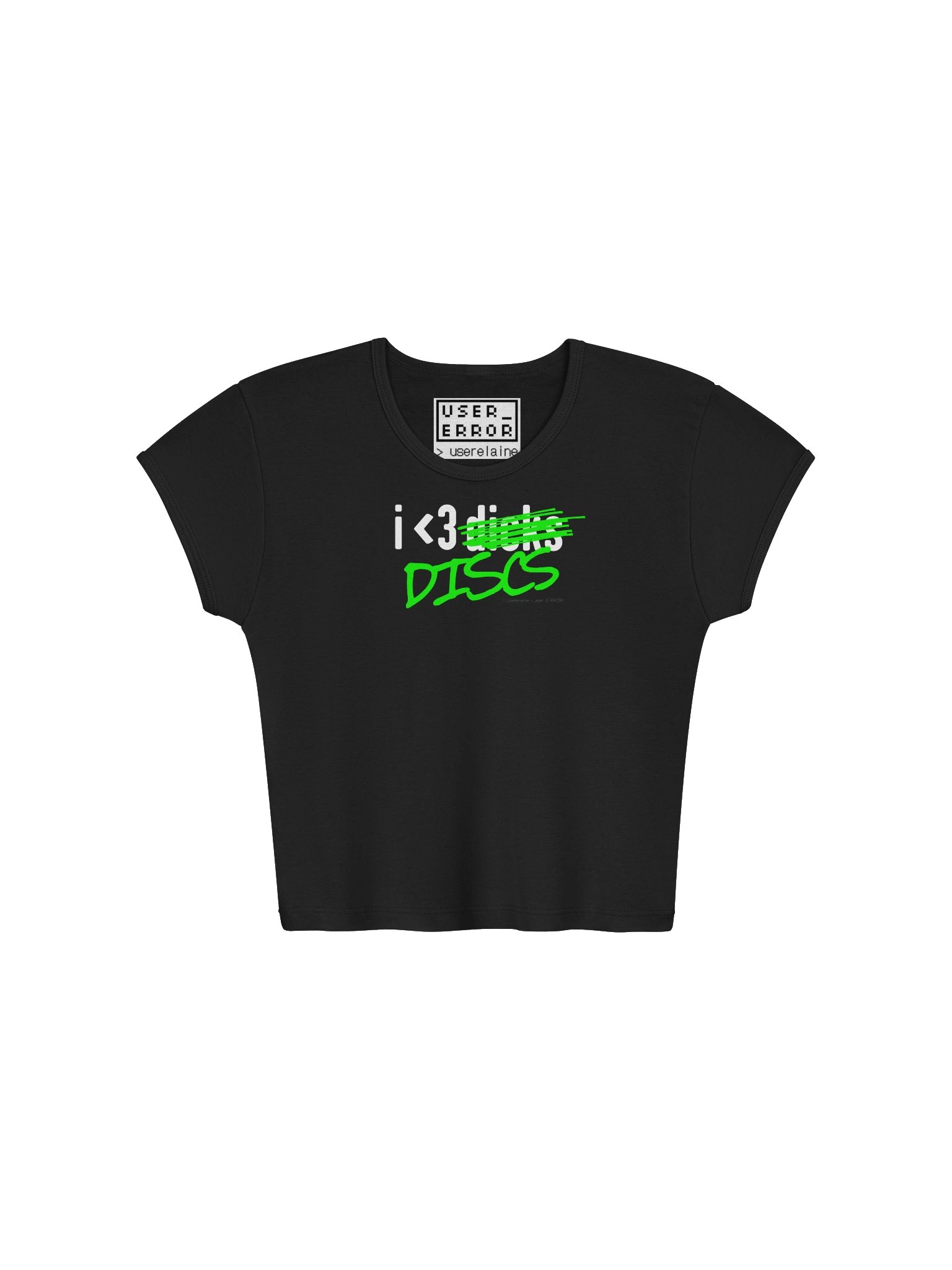 i <3 d̶i̶c̶k̶s̶ discs [baby tee] product image (1)