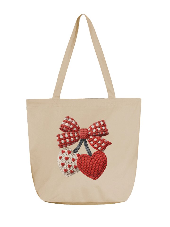 Love is Patient Knitted Heart Tote product image (1)