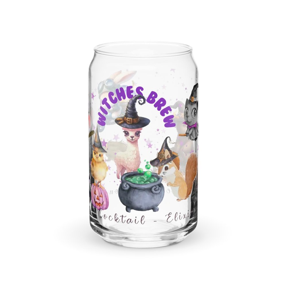 Witches Brew Coven: The Enchanted Gathering Glass Can Tumbler | 16oz | Optional Bamboo Lid & Straw product image (5)