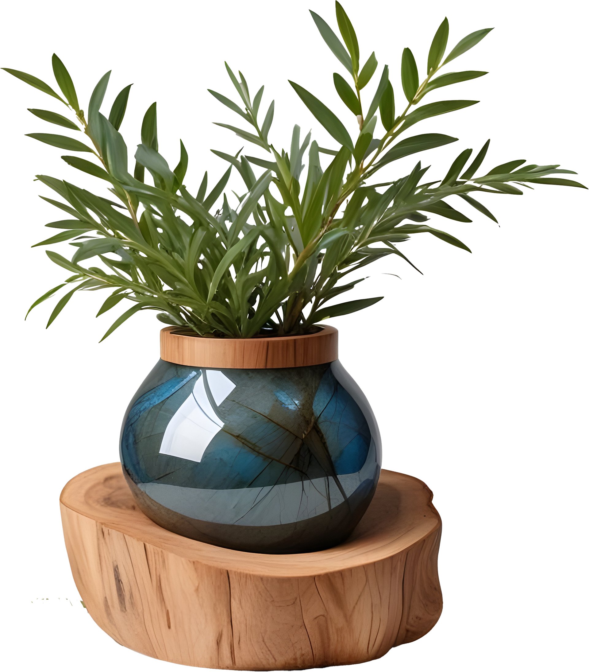 Celestial Grace – Boho Chic wood Vase PNG product image (1)