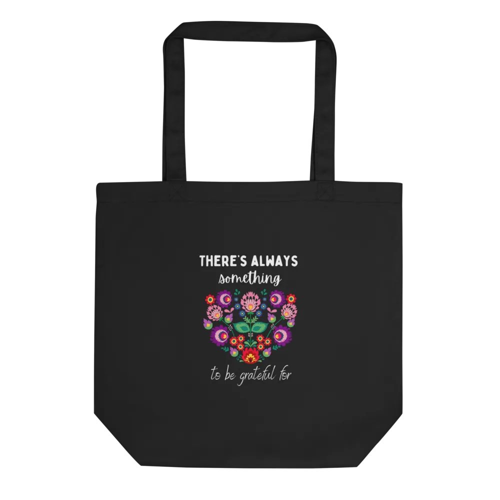 Be Grateful — Organic Cotton Black Tote Bag for Everyday Use product image (1)
