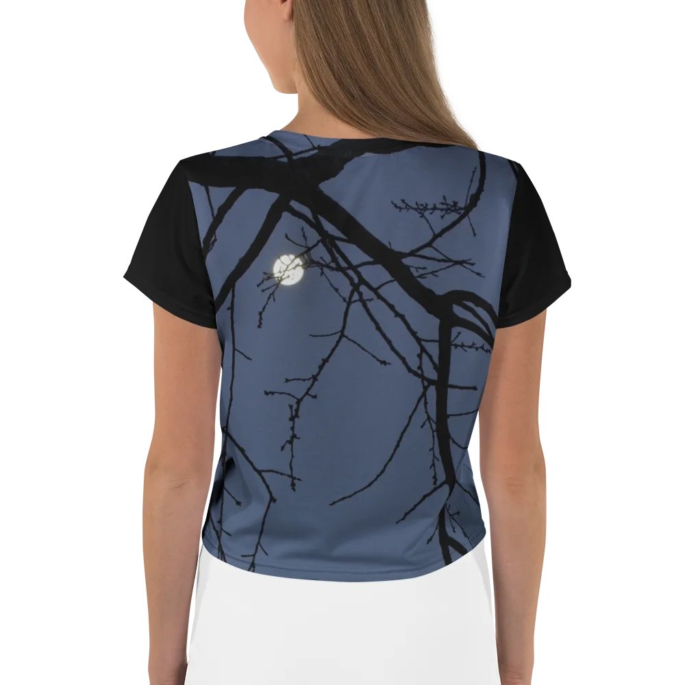 Crop top - Moonset behind a tree product image (2)