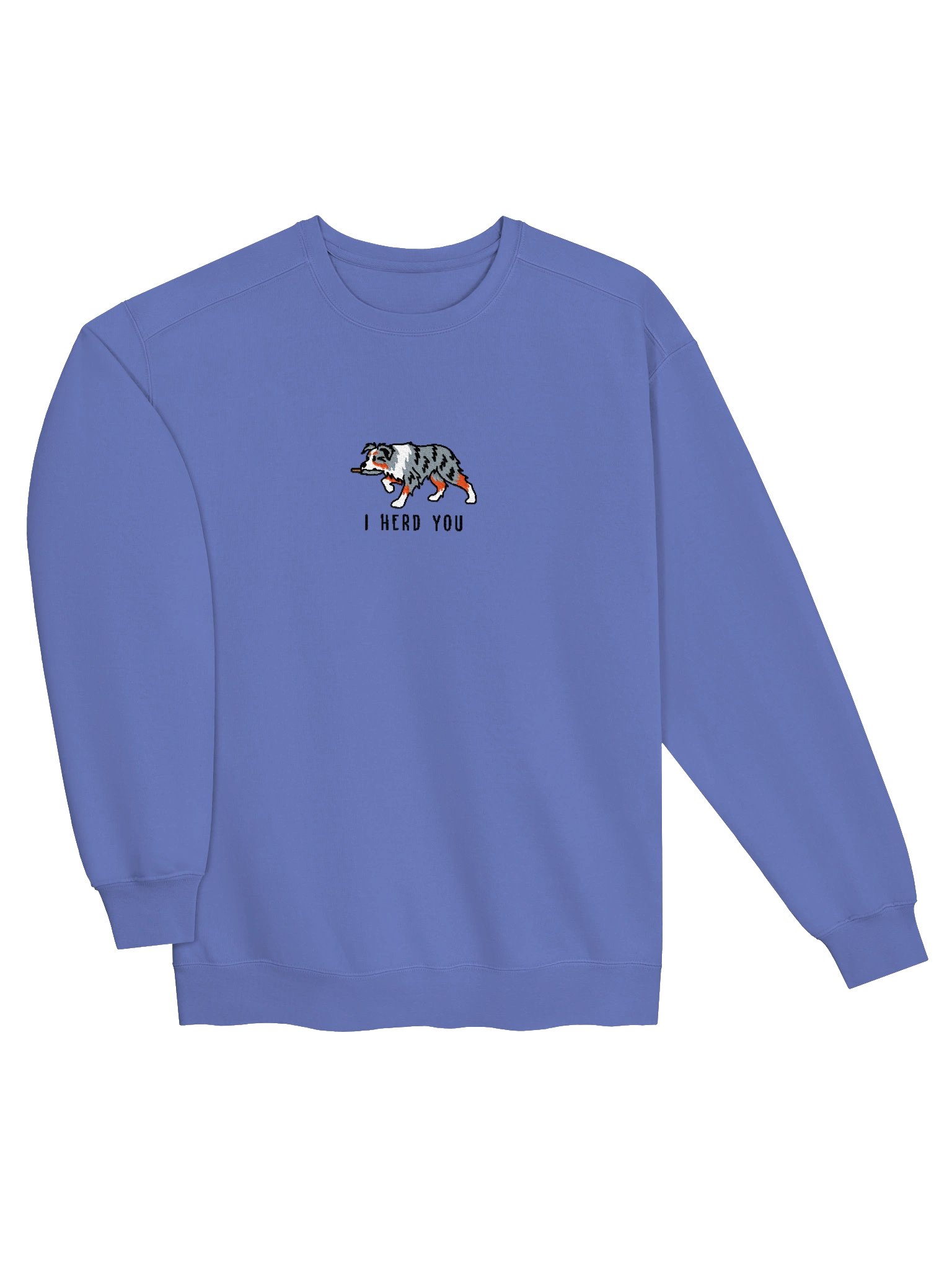 I Herd You Funny Chibi-Style Embroidered Premium Sweatshirt for Australian Shepherd(Blue Merle) Owners product image (11)