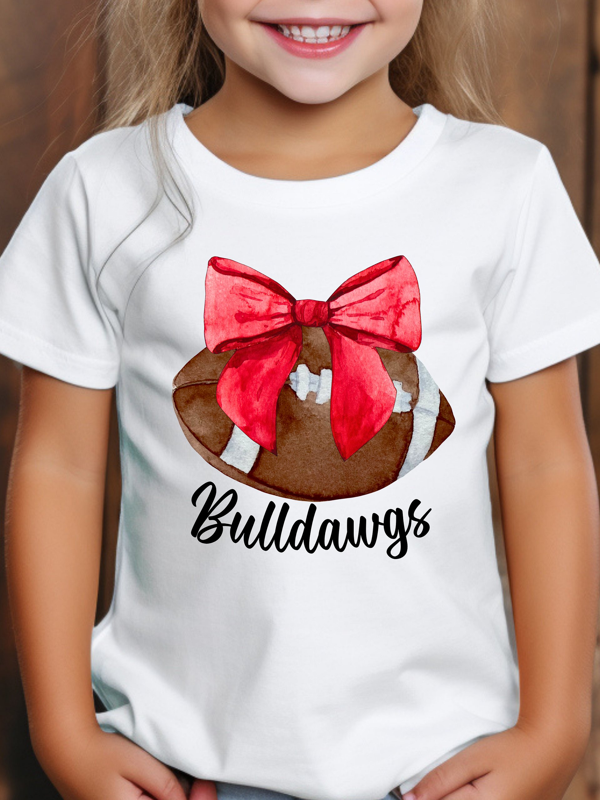 Toddler Girls Bulldogs Football T-Shirt (Homemade) product image (1)