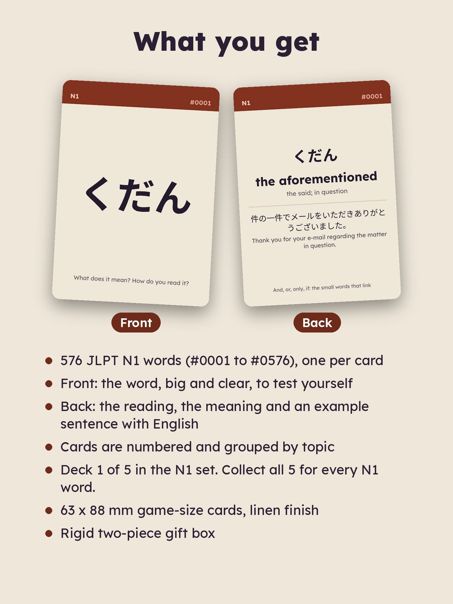 Japanese Flash Cards: JLPT N1 Vocabulary Deck 1 of 5, Words 1 to 576 (zombie.cat) product image (2)