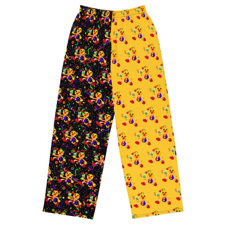 Split Yellow and Arcade Boyoyoing Unisex Wide-Leg Pants product image (1)