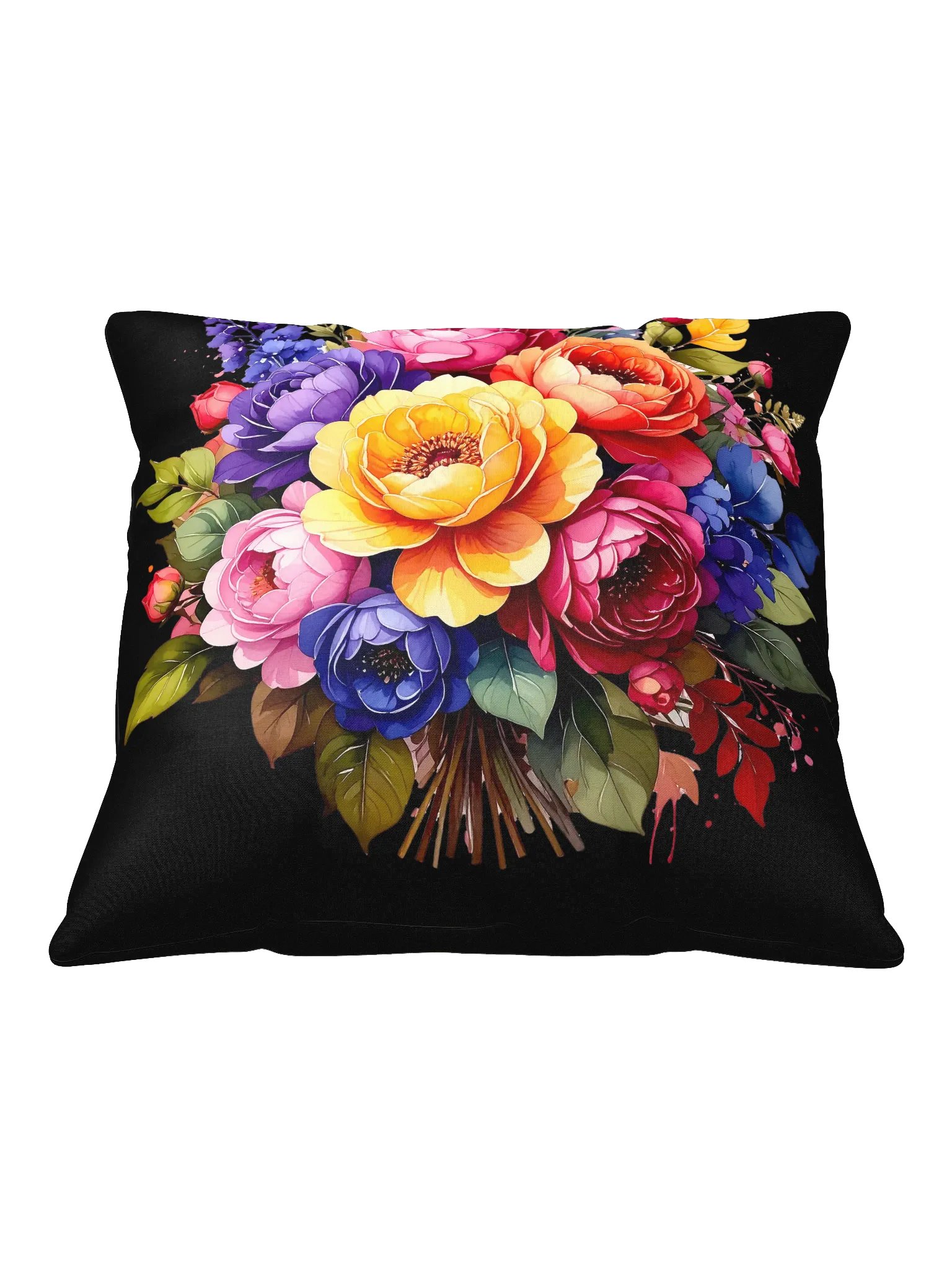 Columbia Road Market Floral All-Over Print Pillow (Black) product image (5)