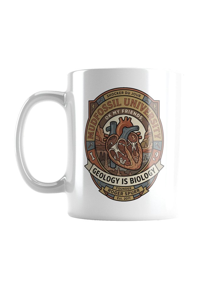 Mudfossil University White Glossy Mug product image (1)
