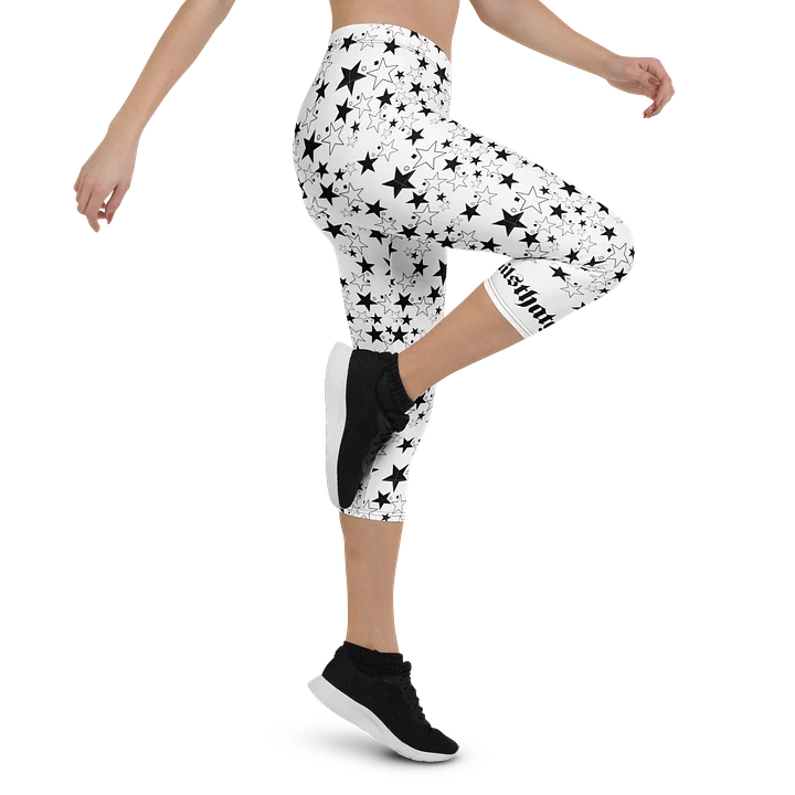 Star Square Circle Star - White - capri leggings product image (2)
