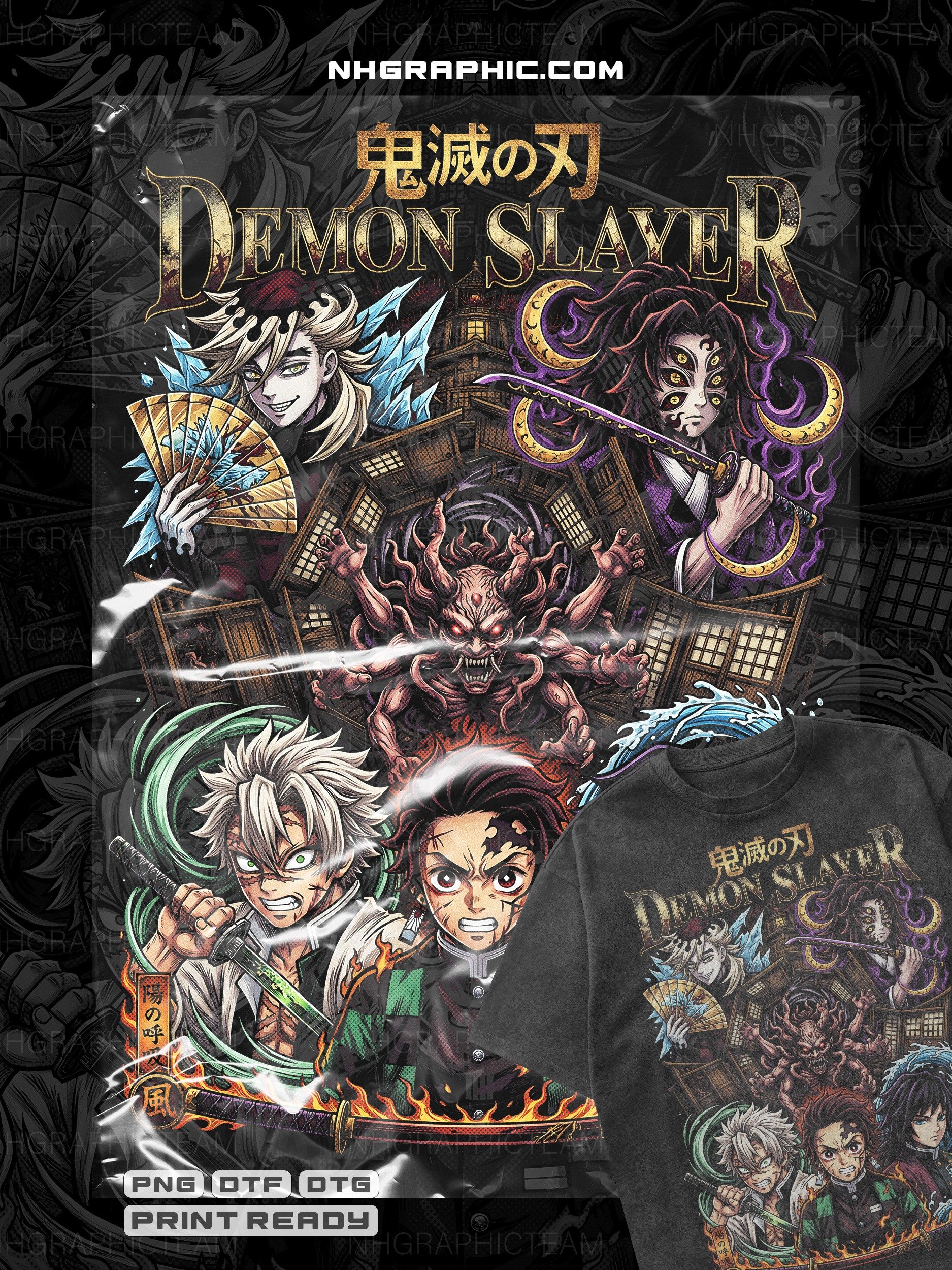 18 Legendary Demon Slayer Halftone Shirt PNGs product image (9)