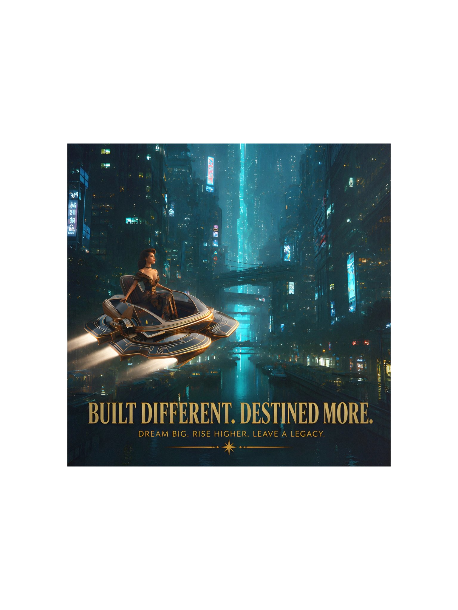 Astral Tropics Futuristic Motivation Poster | Dream Big, Rise Higher, Leave a Legacy product image (3)