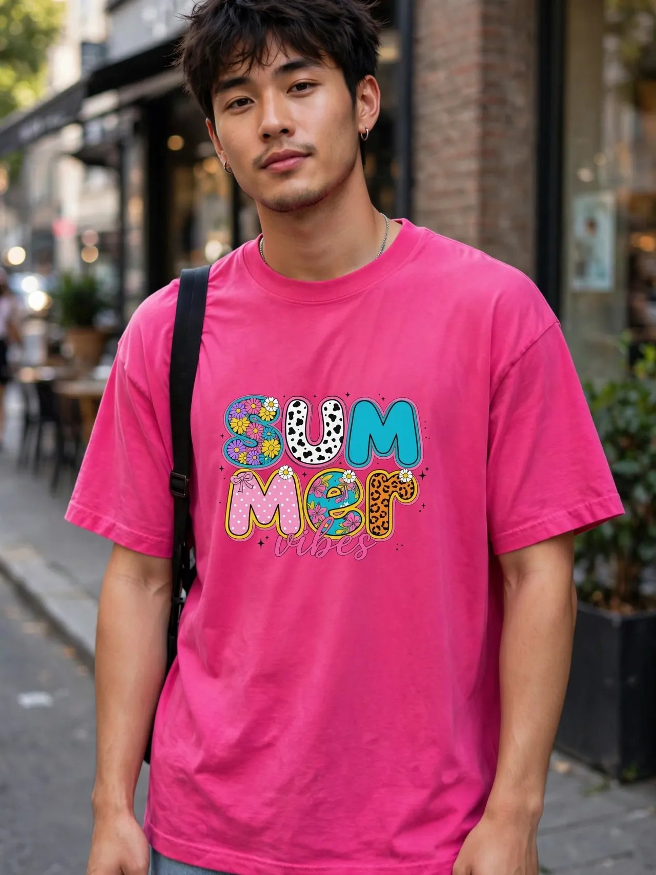 Cute pink summer t-shirt product image (7)