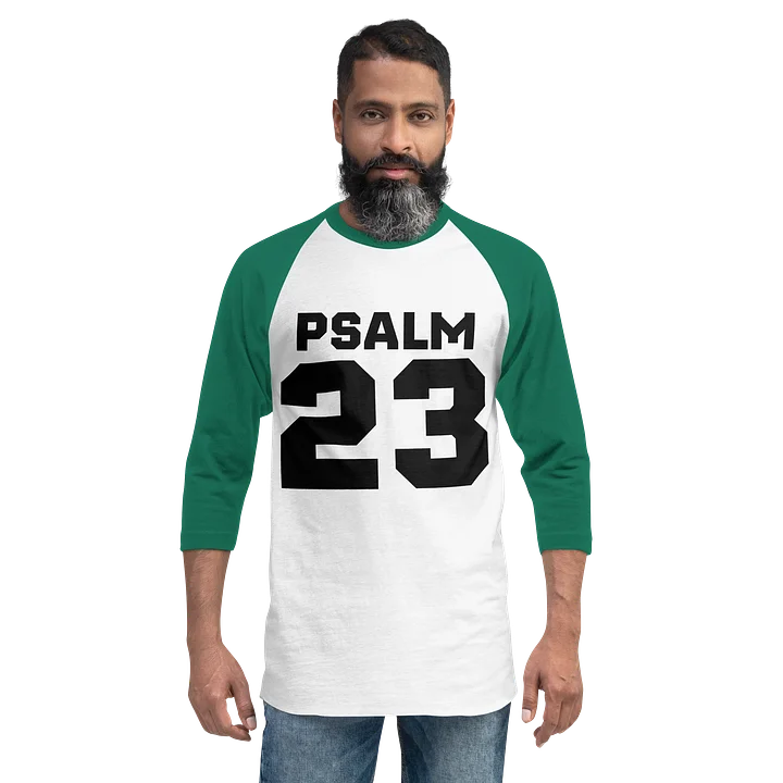 Psalm 23 Shadow Black ¾ Sleeve Raglan Tee product image (4)