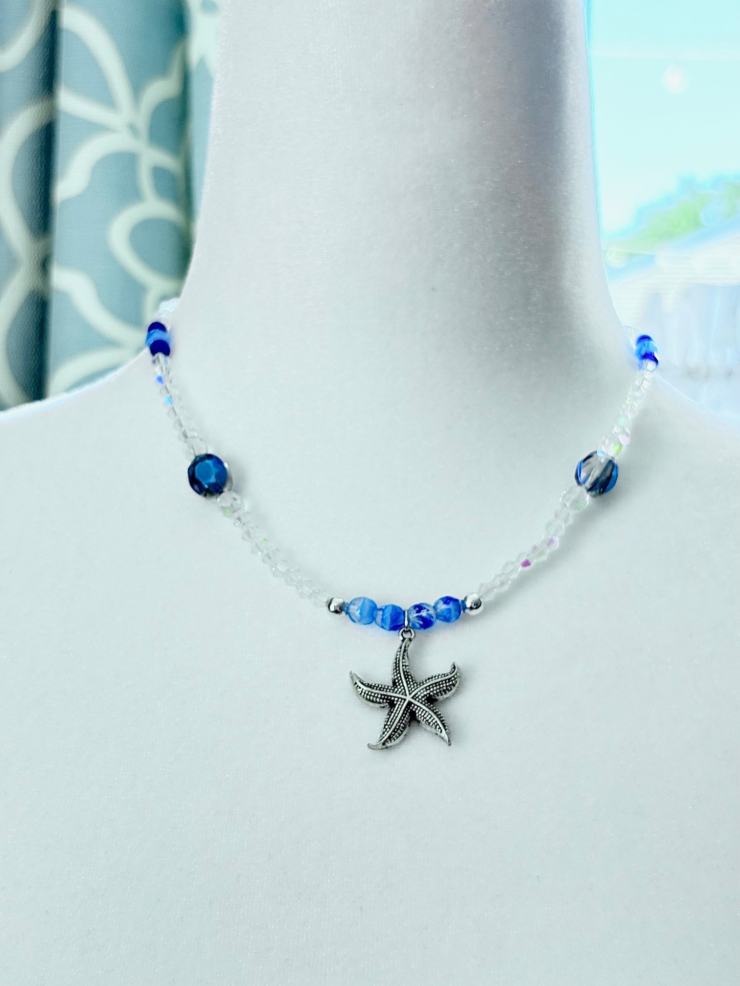 MFD-00028 | Silver Tone | Seaside Radiance | Starfish Pendant Necklace by Monique Faella Designs™ product image (1)