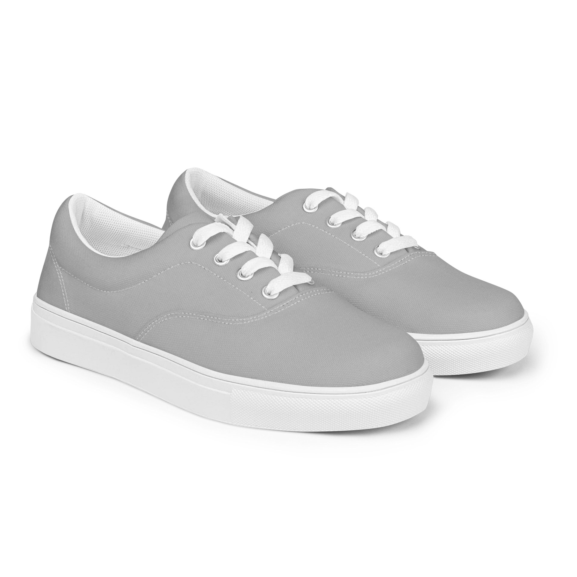 Sleek Gray Lace-Up Canvas Shoes product image (5)