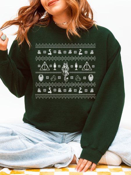Dark Magical Arts Ugly Christmas Sweater Cozy Minimalist Sweatshirt product image (4)