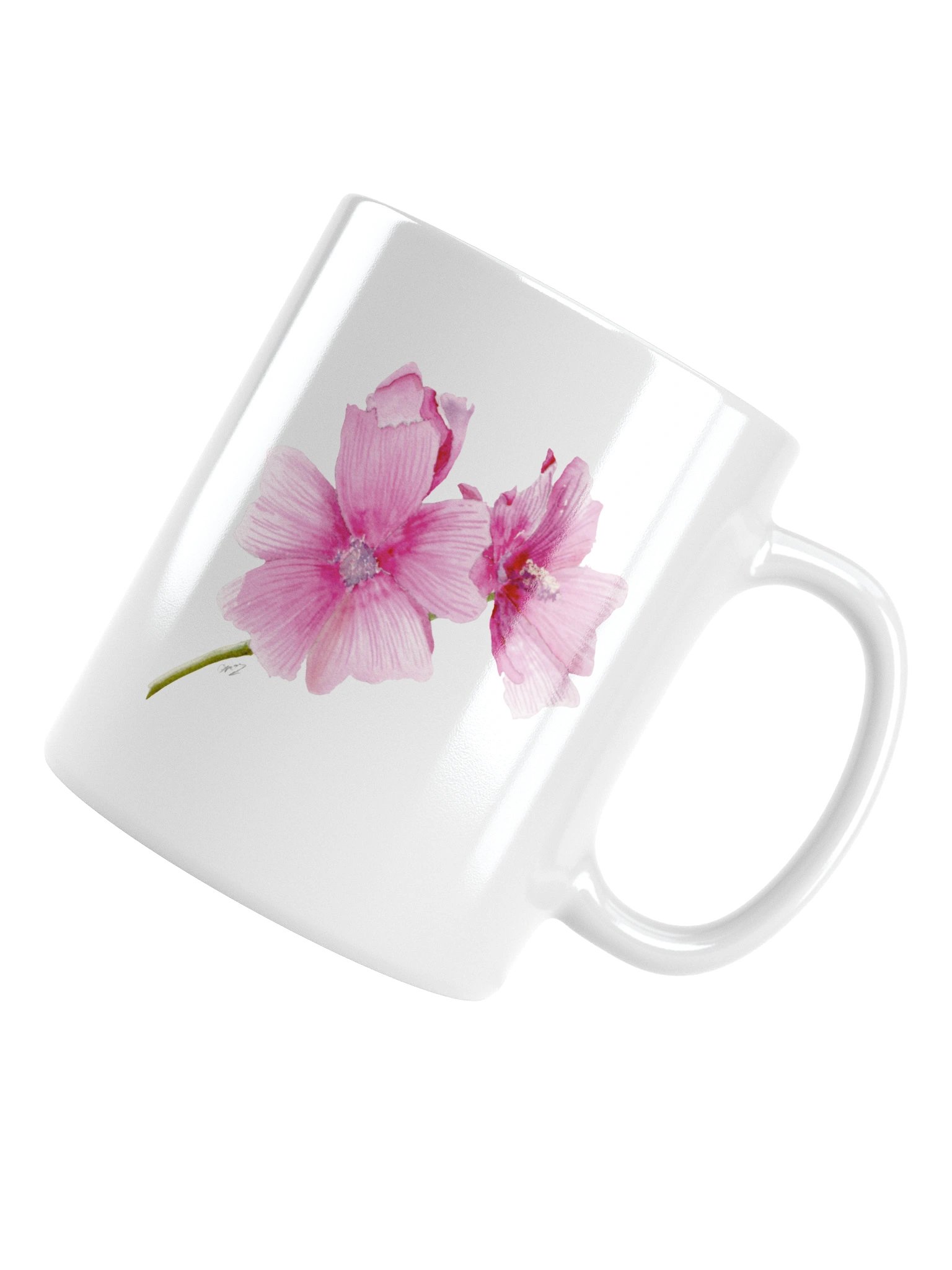 Floral Elegance White Glossy Mug product image (4)