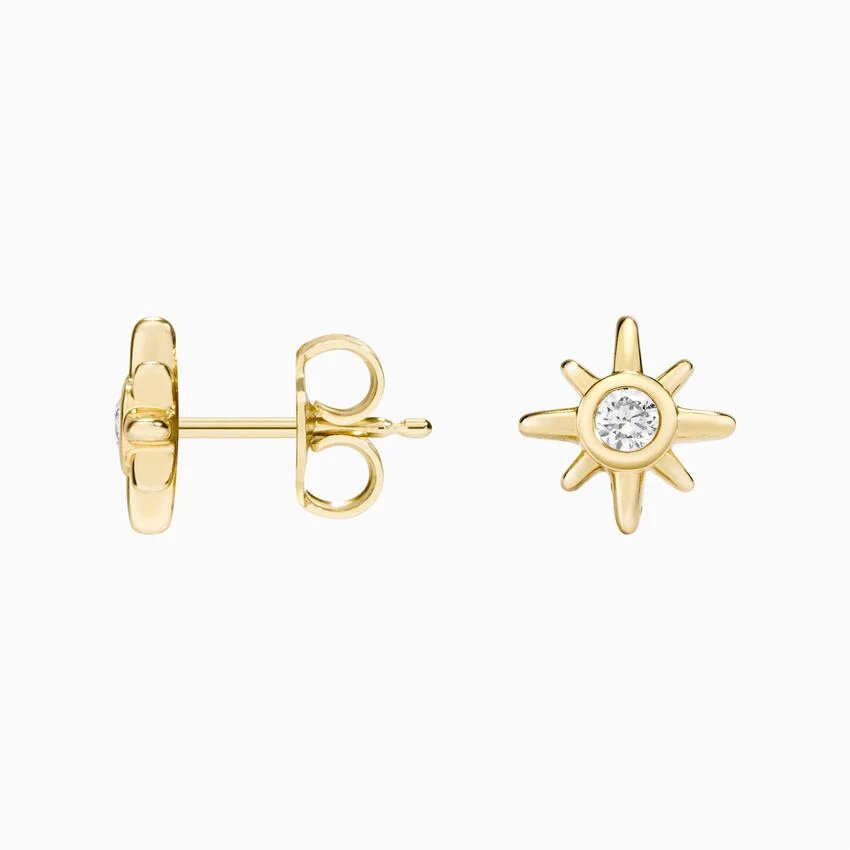 Starburst Cubic Zirconia Stud Earrings in 925 Sterling Silver product image (5)