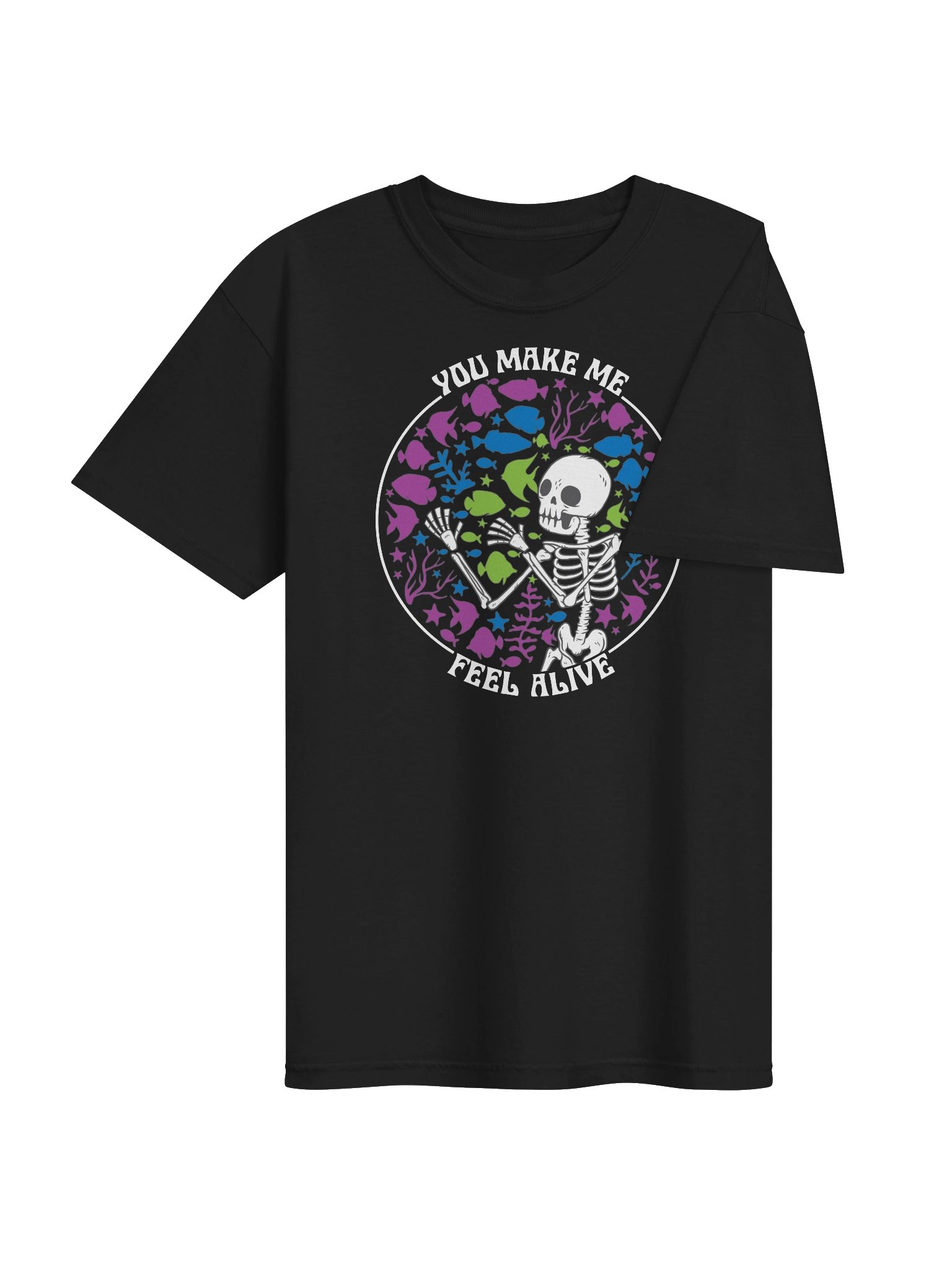 You Make Me Feel Alive Reef Tank Shirt – Funny Skeleton Aquarium Lover Tee product image (8)