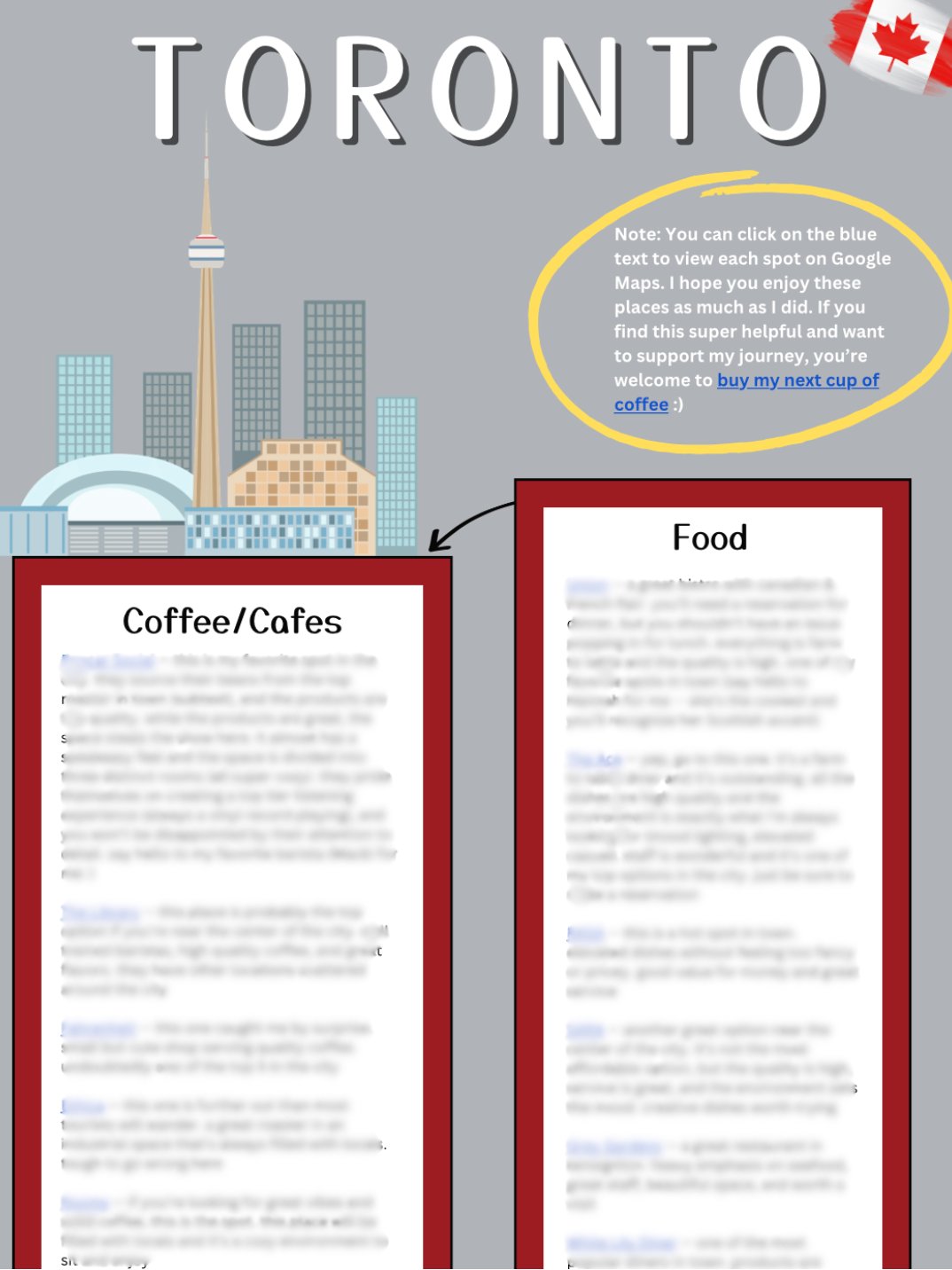 Toronto Guide + Recommendations product image (1)
