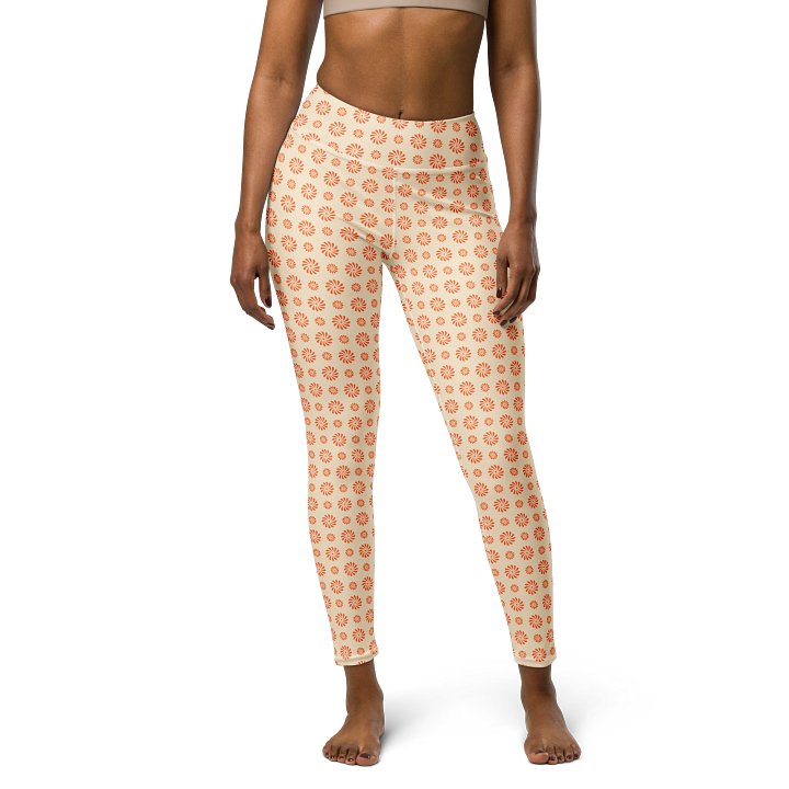 Sunburst Bliss High-Waisted Leggings - Orange Petal Pattern Activewear product image (1)