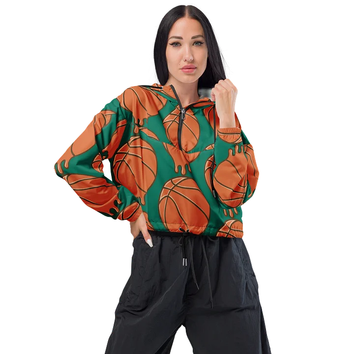 Courtside Green Cropped Windbreaker product image (1)