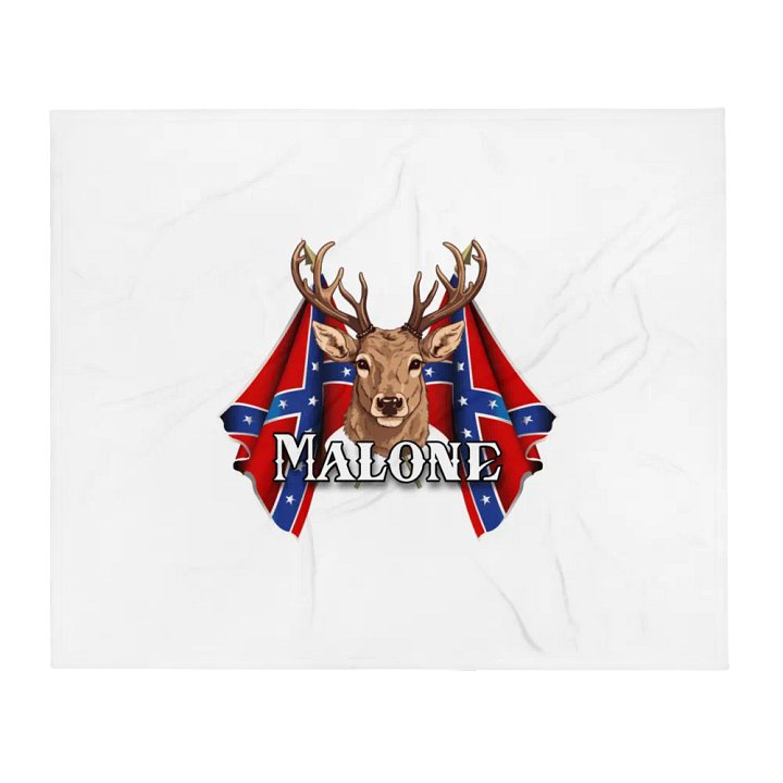 "Malone" Last Name Rebel Redneck Deer - Throw Blanket product image (1)