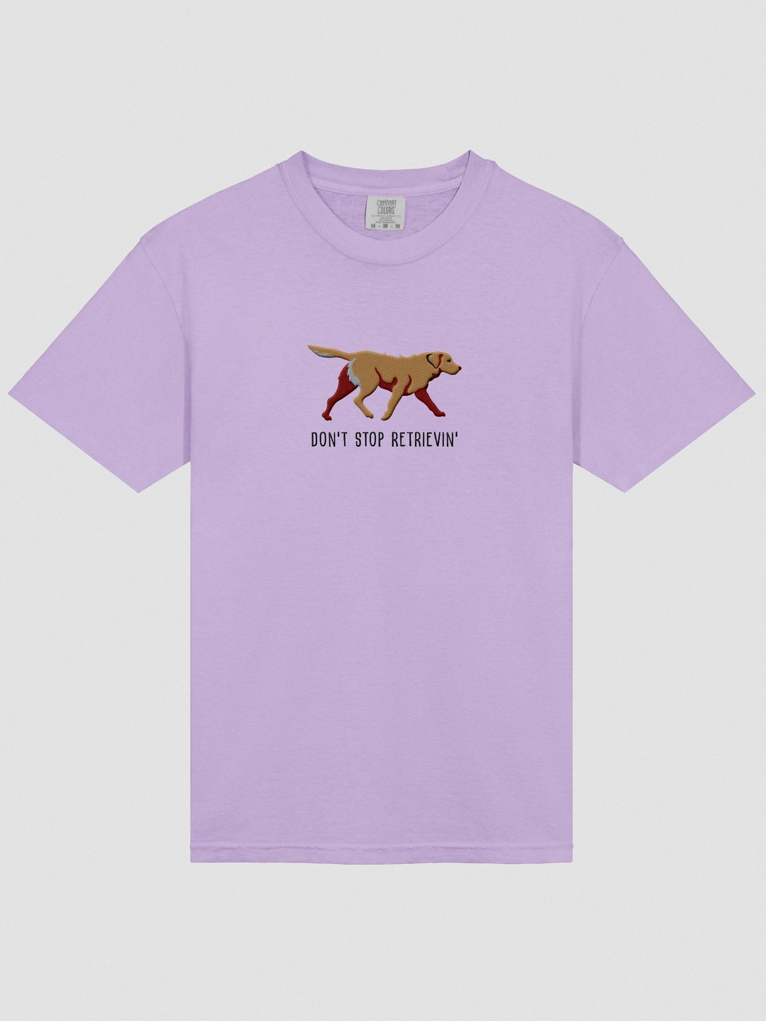 Don't Stop Retrievin' T-Shirt(Embroidered) of a Chesapeake Bay Retriever(Tan) product image (6)